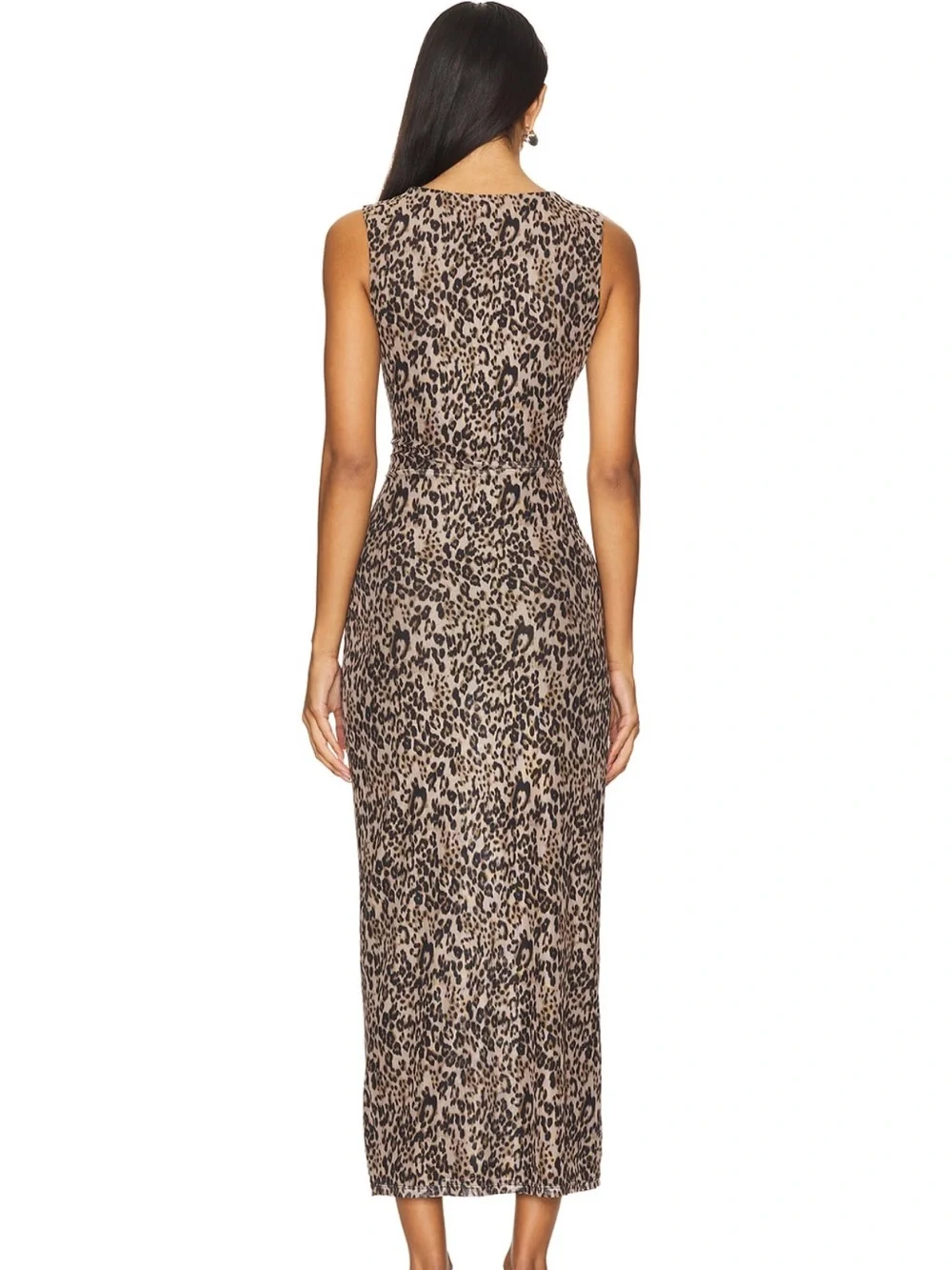 REVOLVE Leopard-Print Sleeveless Maxi Dress - Beige & Black - Picture 3 of 3